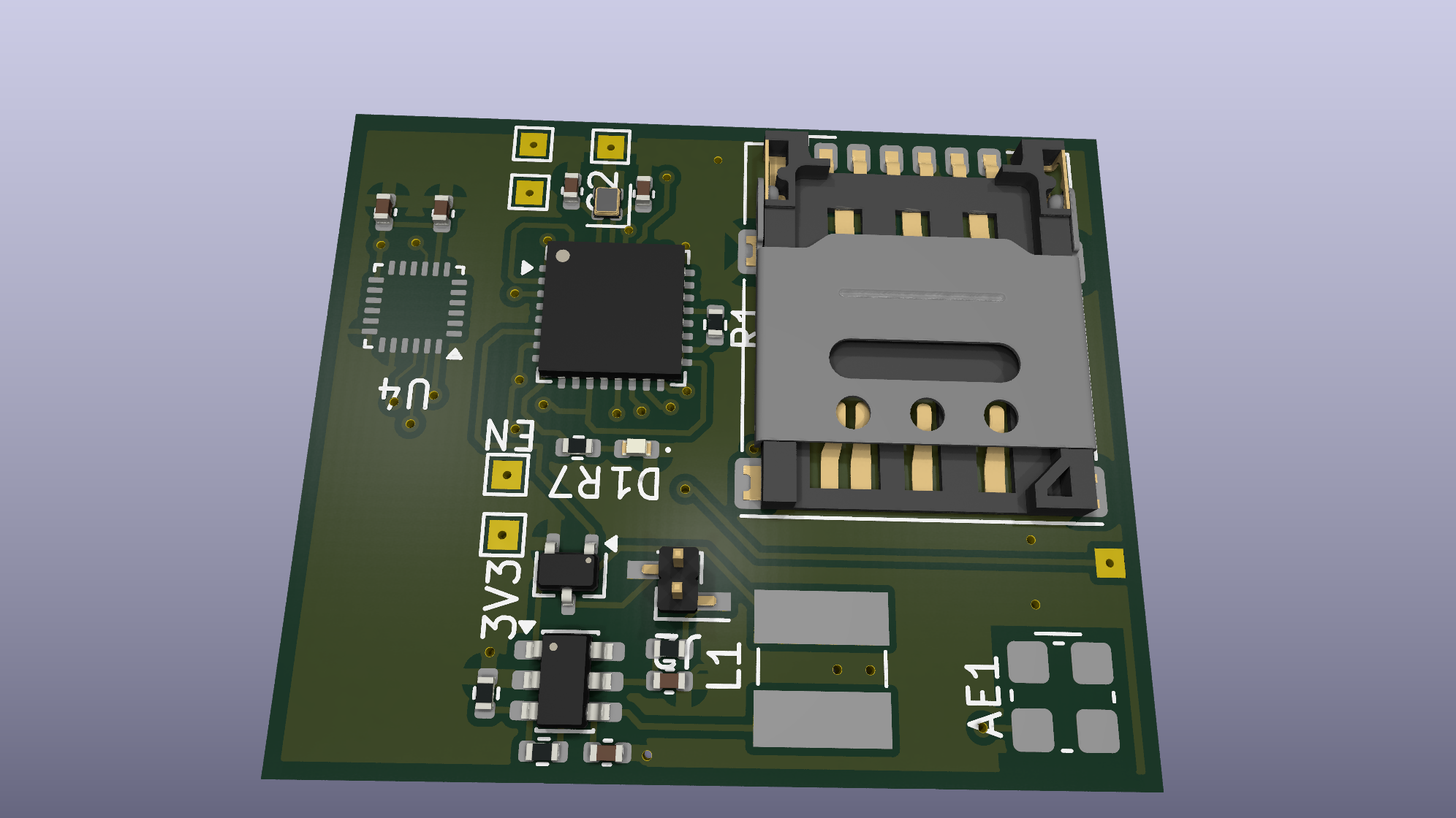Compact vehicle tracking device PCB