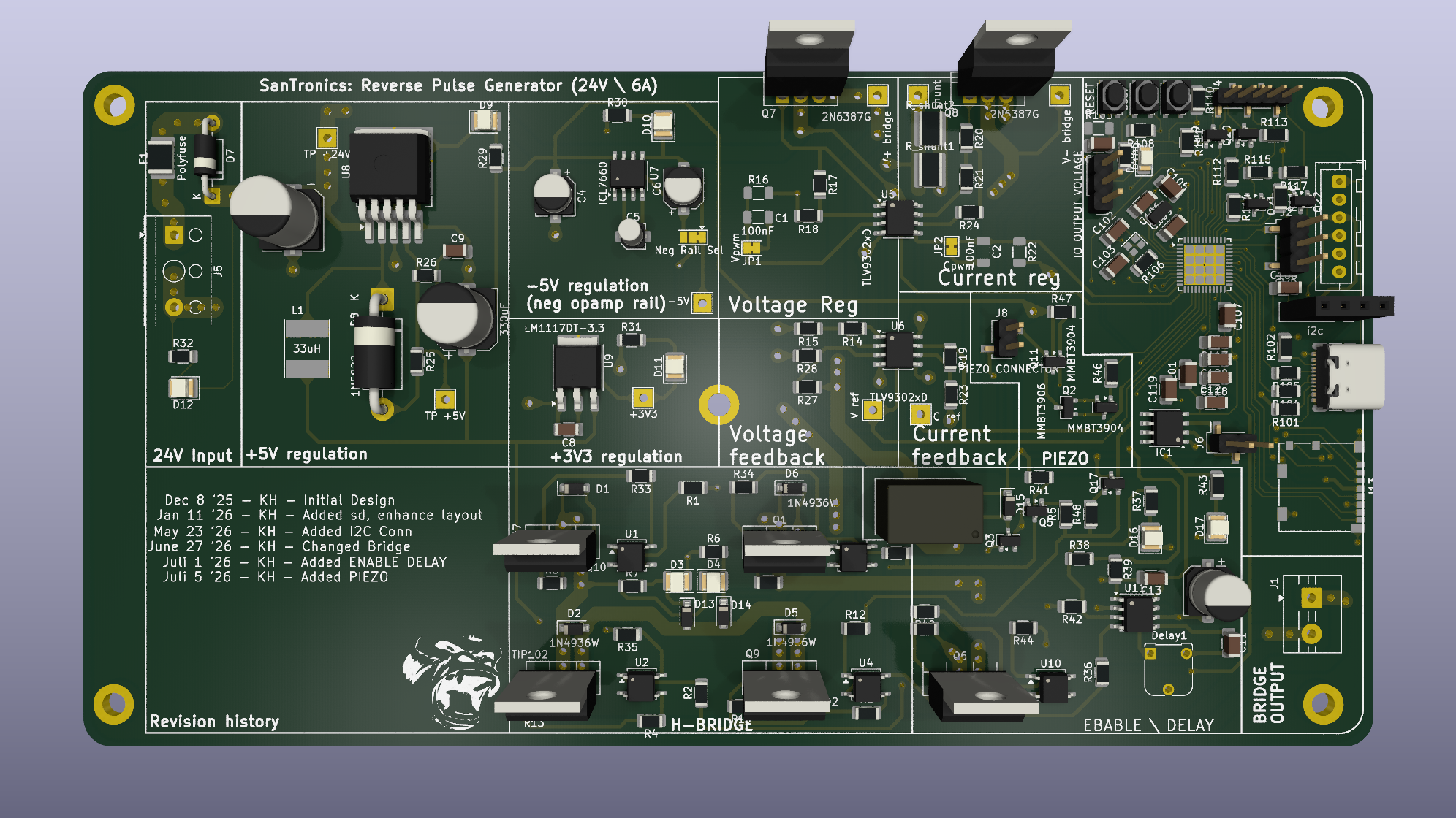Reverse pulse plating controller PCB